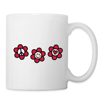 Peace Love Happiness Free Summer Festival Flower - Mug - white - Right