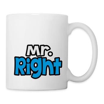 Mr. Rght - Tasse - Weiß - Rechts