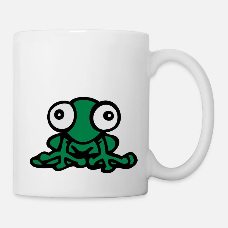 dessin rigolo grenouille mignon kawaii Fun comics - Mug blanc - blanc