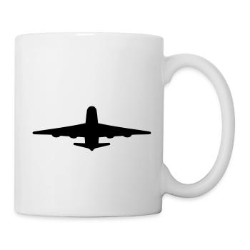 Verkehrsflugzeug, Flughafenpilot, Stewardess - Tasse - Weiß - Rechts