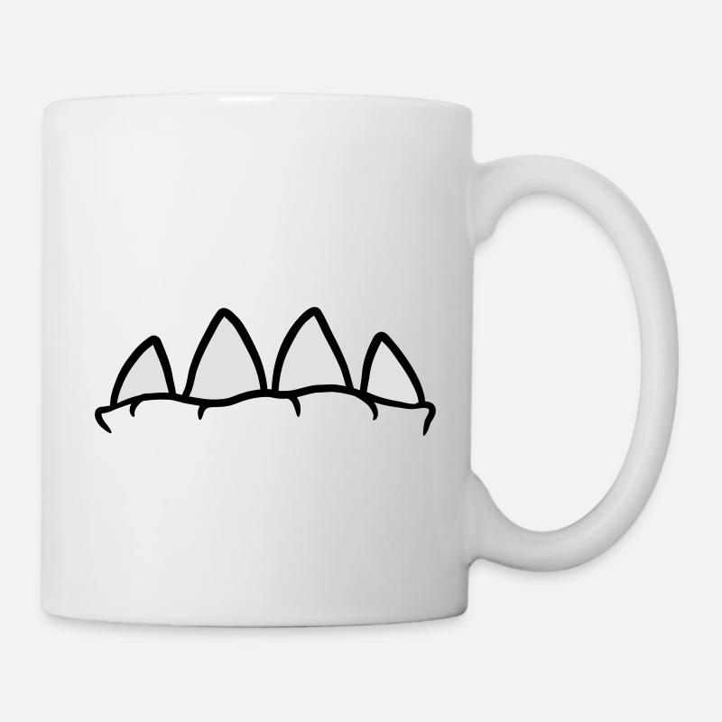 Gueule de monstre avec de grandes dents - Mug blanc - blanc