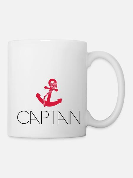 Captain Cool ancre Logo - Mug blanc - blanc