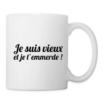 Je suis vieux et je t'emmerde ! - Mug blanc - blanc - Droite