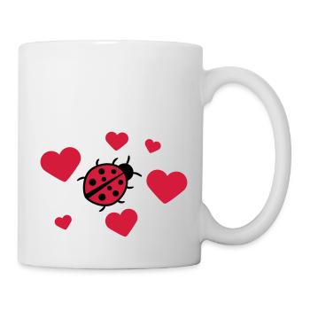 Kleiner niedlicher süßer Marienkäfer - Tasse - Weiß - Rechts