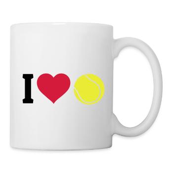 I love tennis j'aime le tennis - Mug blanc - blanc - Droite