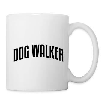dog walker stylish arched text logo - Mug - white - Right