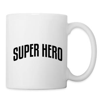 super hero stylish arched text logo copy - Mug - white - Right