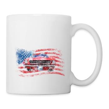 Old Vintage Car America Drapeau USA - Mug blanc - blanc - Droite