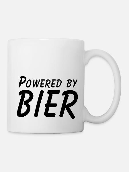 powered by bier - Tasse - Weiß