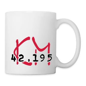 Marathonstrecke / marathon distance 42,195 km (2c) - Tasse - Weiß - Rechts