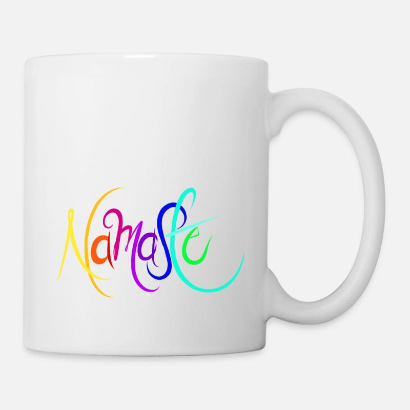 Namaste Regenbogen - Tasse - Weiß