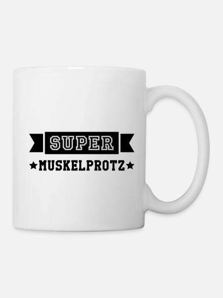 Kräftig Muskulös Muskelprotz Stämmig bodybuilding - Tasse - Weiß
