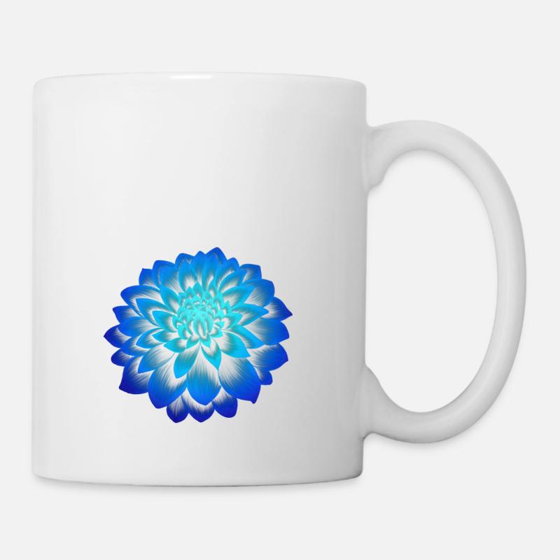 Pfingstrose blau - Tasse - Weiß