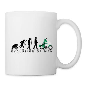 Evolution des Mannes Motorrad-Polizist 09 2016 - Tasse - Weiß - Rechts