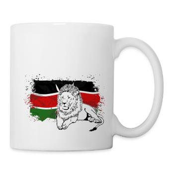 Lion - Kenya Flag - Löwe - Tasse - Weiß - Rechts