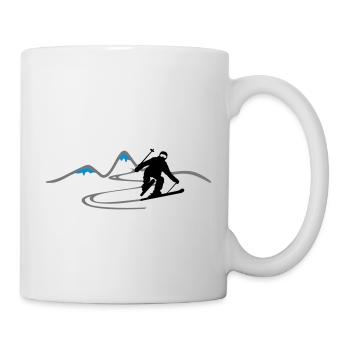 Sport - Skifahrern Berge - Tasse - Weiß - Rechts