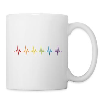 LGBT Heartbeat ECG Gay Pride CSD Rainbow Colorful - Mug - white - Right