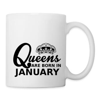 queens are born in january - Tasse - Weiß - Rechts