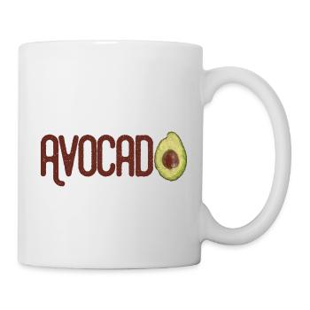Trendy Yummy Avocado Grunge Style Text - Tasse - Weiß - Rechts