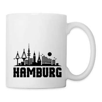 hamburg skyline stadt - Tasse - Weiß - Rechts