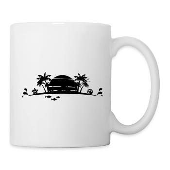 Sommer - Palmen Strand - Tasse - Weiß - Rechts