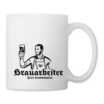 Bier Design Brauarbeiter - Tasse - Weiß - Rechts