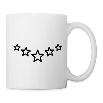 Sterne Deko Reihe Linie Spitz Stern Aussenlinie - Tasse - Weiß - Rechts