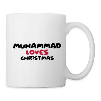 muhammad loves christmas xmas name - Mug - white - Right