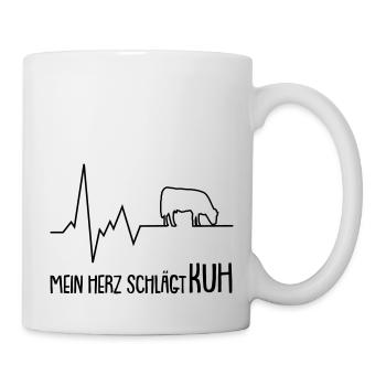mein herz schlägt kuh - Tasse - Weiß - Rechts
