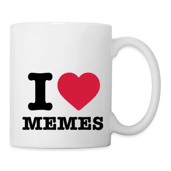 I love Memes Herz rot Spruch Sprüche Meme Geschenk - Tasse - Weiß - Rechts
