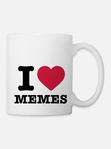 Ik hou van memes hart rood zeggen gezegden meme cadeau - Mok - wit