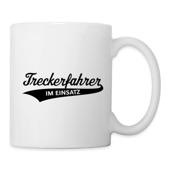 Treckerfahrer Im Einsatz (Trecker / Traktor / V1) - Tasse - Weiß - Rechts