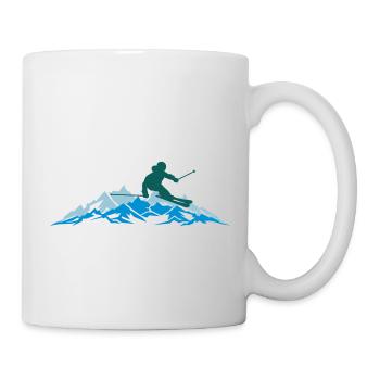 Winter - Skifahrer Berge Sport 2018 - Tasse - Weiß - Rechts