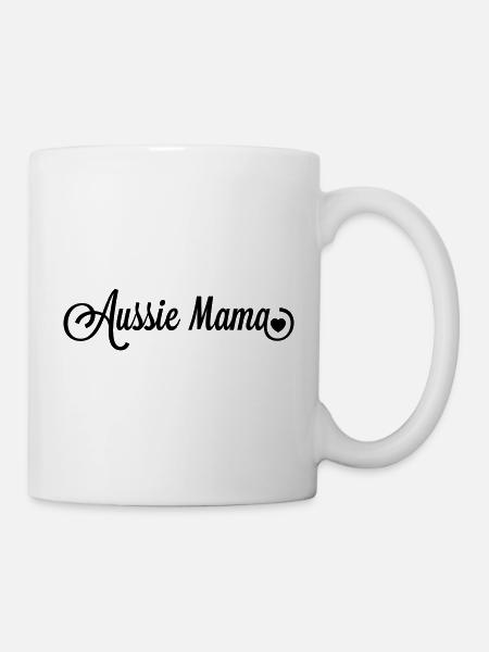 Australian Shepherd Mama with heart - Mug - white