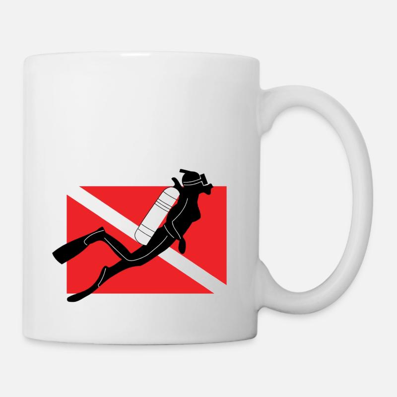 SCUBA DIVER FEMALE FLAG - Mug - white