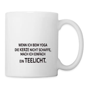 Yoga Shirt "Die Kerze", Geschenk, Geschenkidee - Tasse - Weiß - Rechts