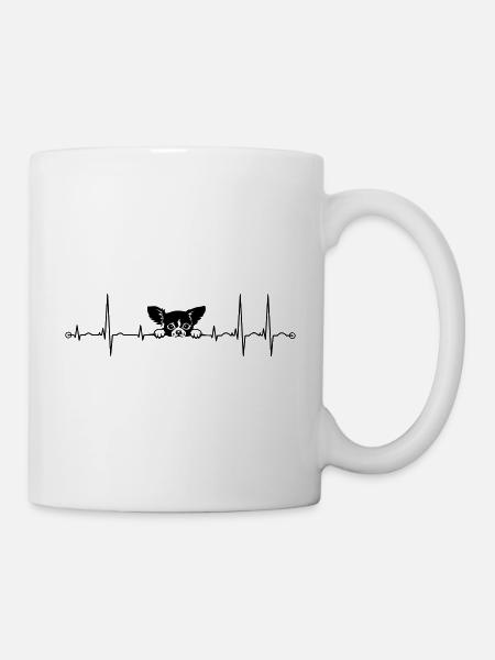 ekg chiwawa heartbeat - Mug - white