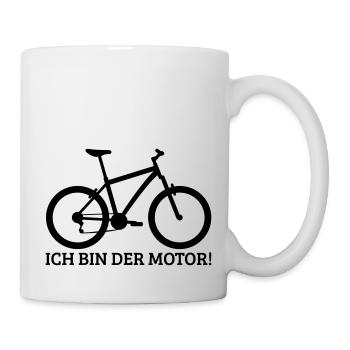 ich bin der motor mountainbike - Tasse - Weiß - Rechts