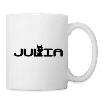 Julia with a black cat - Mug - white - Right