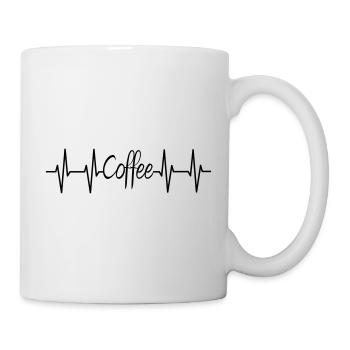 Coffee Heartbeat Pulse Coffee Coffee Lover Cafe - Mug - white - Right