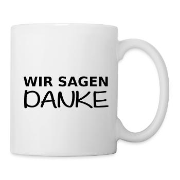 Wir sagen Danke - Tasse - Weiß - Rechts