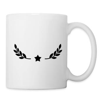 Stern mit Lorbeerkranz Design - Tasse - Weiß - Rechts