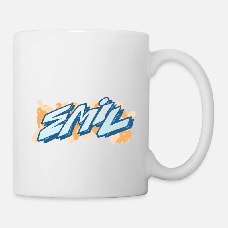 emil graffiti prénom - Mug blanc - blanc