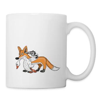 Fuchs mit Gans - Tasse - Weiß - Rechts