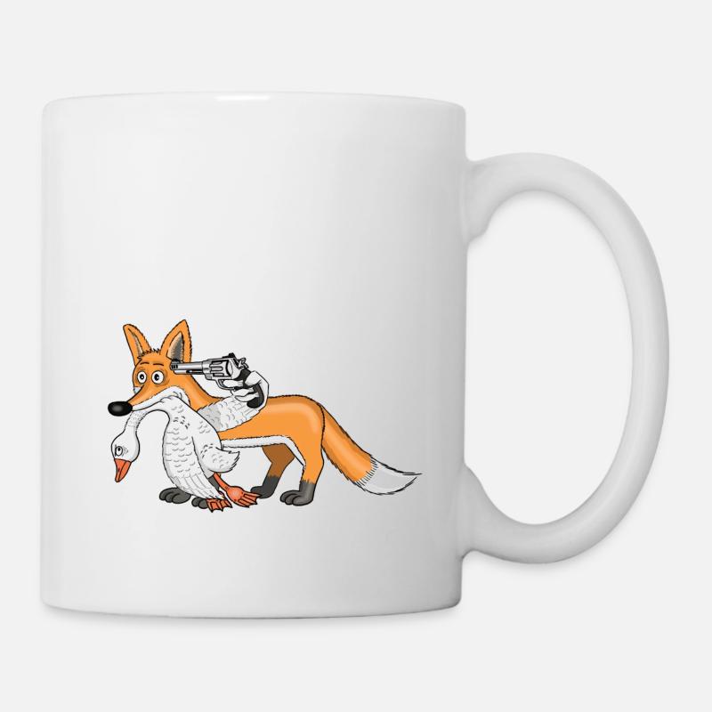 Fox with goose - Mug - white
