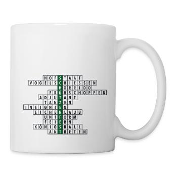 Kreuzworträtsel Motiv für Schützenfest - Tasse - Weiß - Rechts