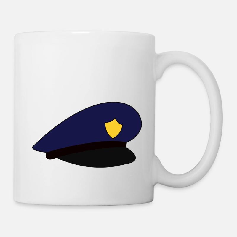 Polizeimütze Mütze Polizei - Tasse - Weiß