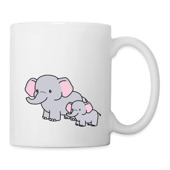 Elefanten - Tasse - Weiß - Rechts
