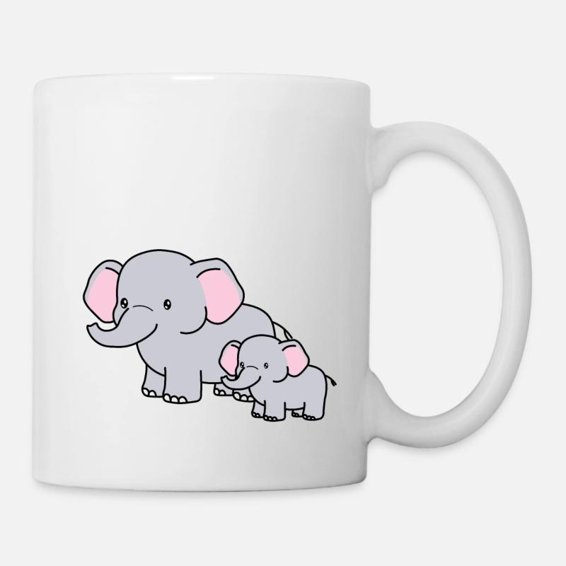Elefanten - Tasse - Weiß