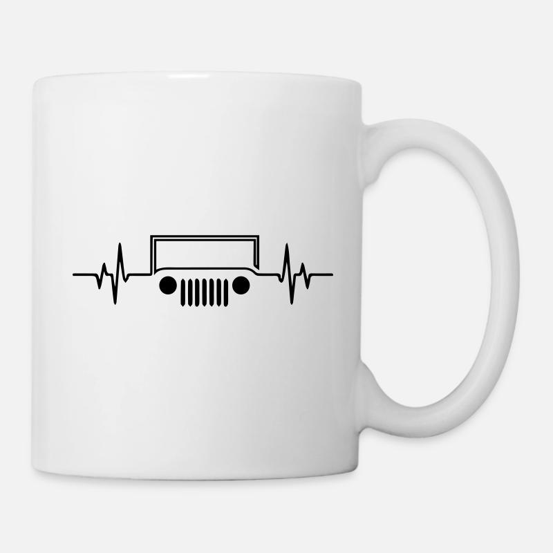 Jeeps Heart Beat - Tasse - Weiß